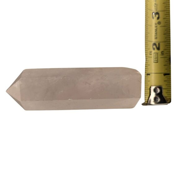 Rose Quartz Crystal Tower Point Hexagonal 4 Inches Polished Natural Stone - Picture 6 of 11